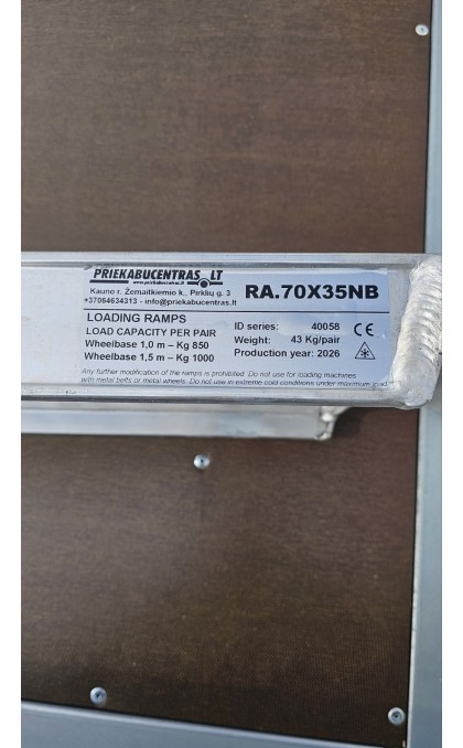 Aliuminės rampos 75x35NB 750 - 1000kg