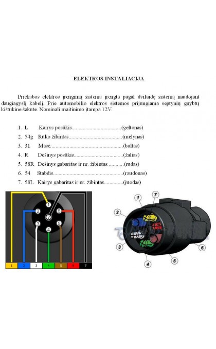 Automobilio priekabos kištukas aliuminis 7pin