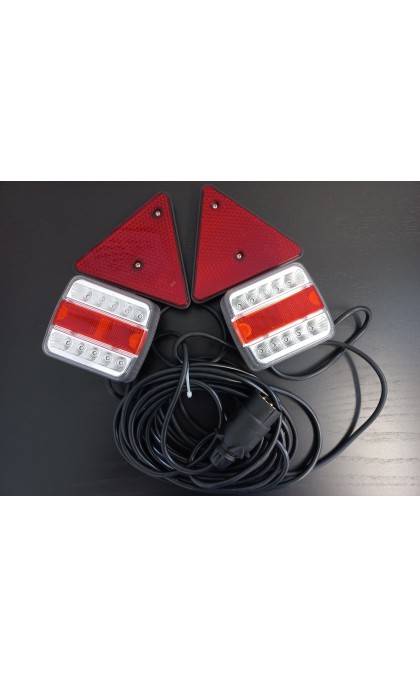 LED priekabos žibintai tvirtinami magnetu (su trikampiu) ,su laidu 7.5m+2.5m ir 7PIN kištuku (L1856)