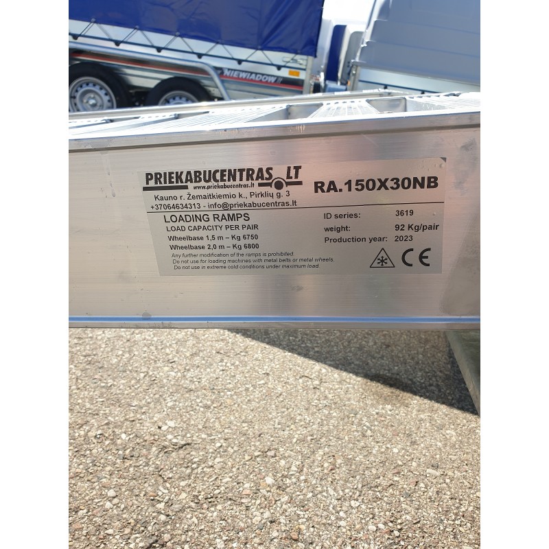 Aliuminės rampos 150x30NB 5600-6800kg