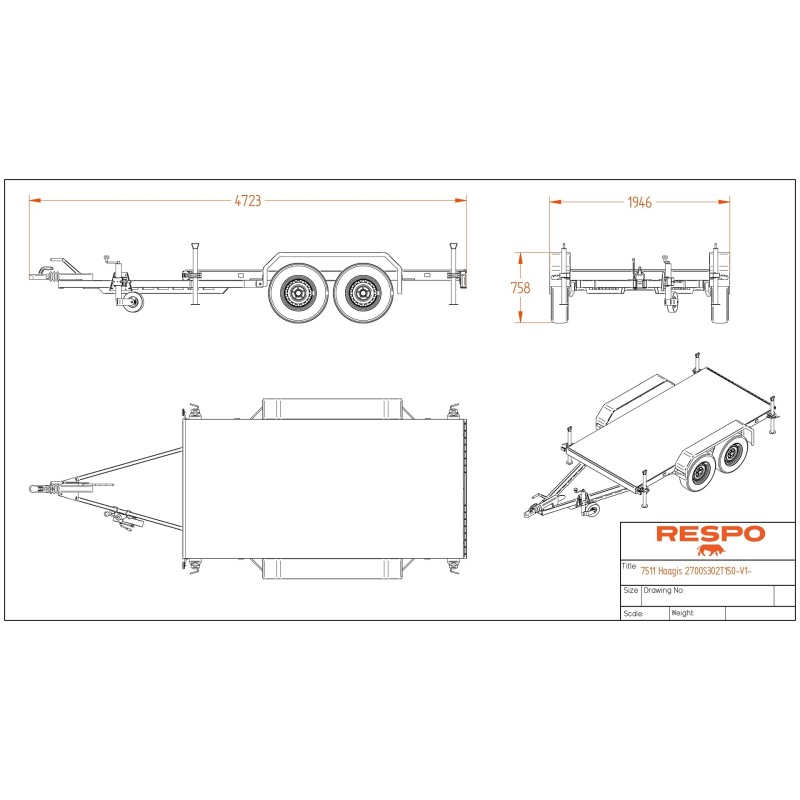 Priekaba RESPO 2700S302T150 generatoriui