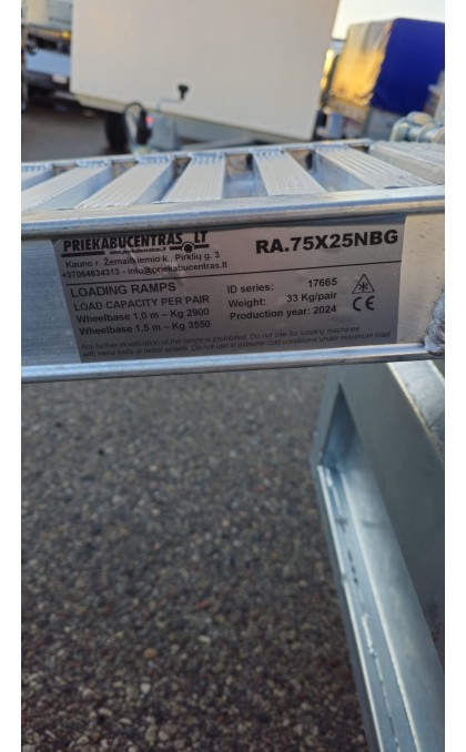 Aliuminės rampos 75x25NB 2900 - 3550kg G užkabinimas