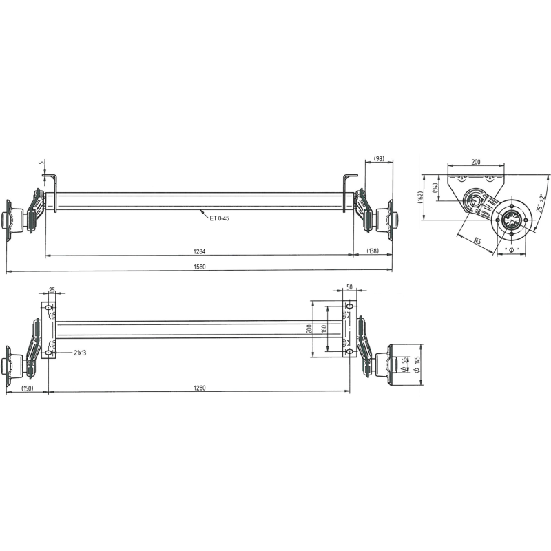 Ašis A1260 750kg