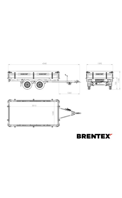 Priekaba BRENTEX BREN-3015FB-2L-750