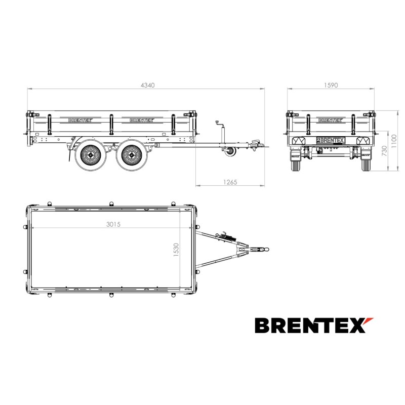 Priekaba BRENTEX BREN-3015FB-2L-750