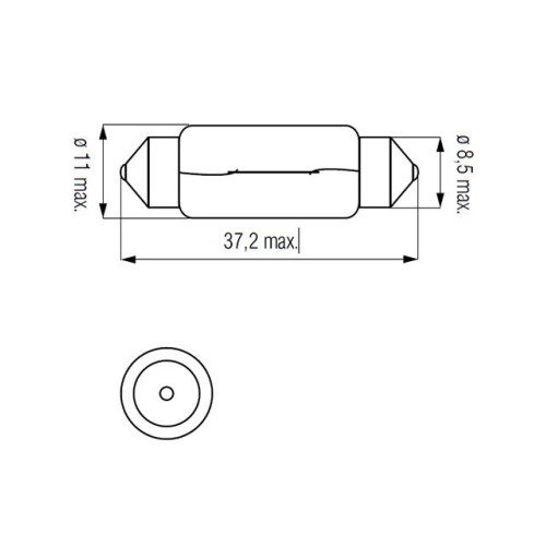 Lemputė 12v 5w SV8.5 PG 11x37