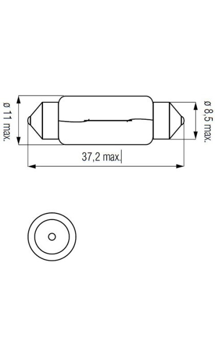 Lemputė 12v 5w SV8.5 PG 11x37