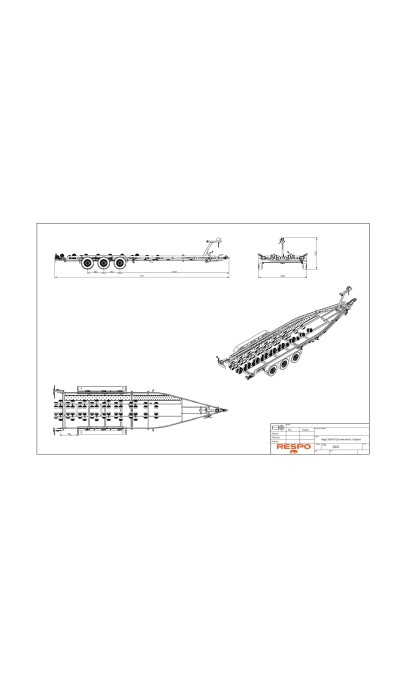 Priekaba laivui RESPO 3500V912 Multiroller Triple Axle