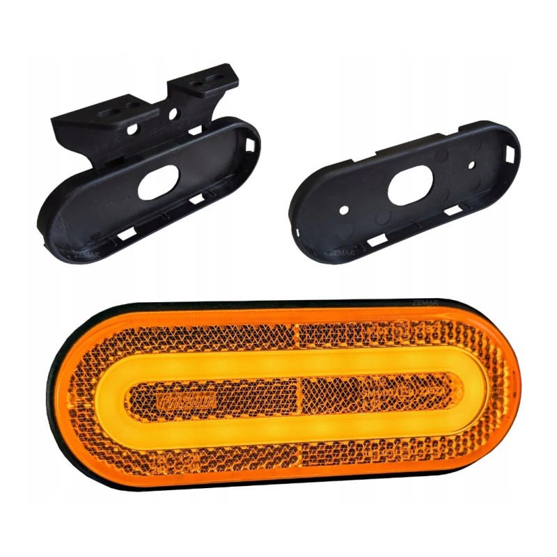 Žibintas LED FT-072 su laikikliu 12/36V geltonas