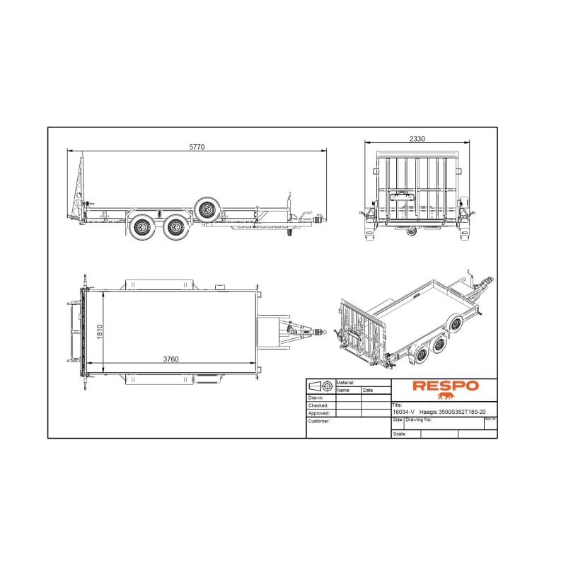 Priekaba Respo 3500S382T180 dugnas tinklas