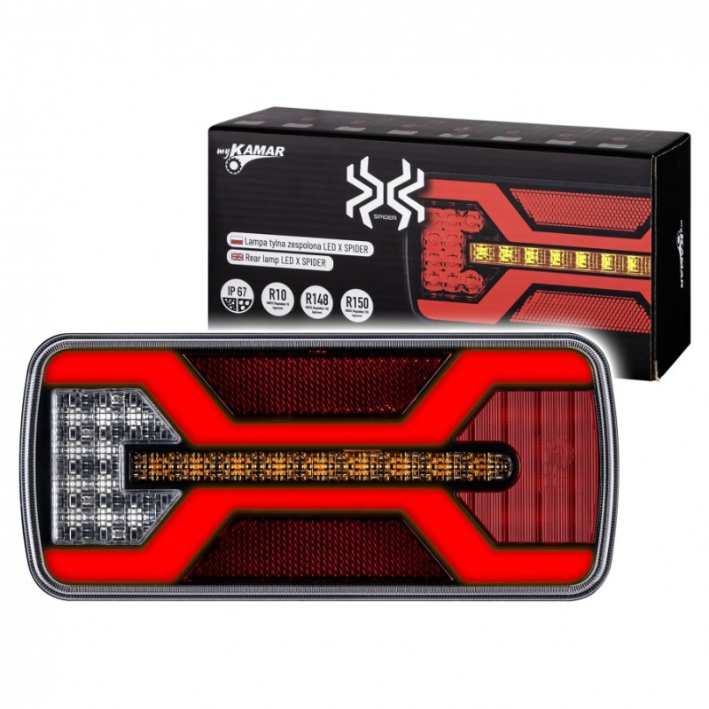 Žibintas LED 12/24v L2431 X-Spider 5pin kairė