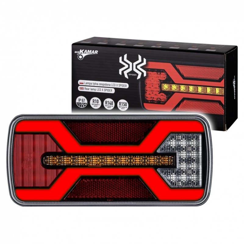 Žibintas LED 12/24v L2430 X-Spider 5pin kairė